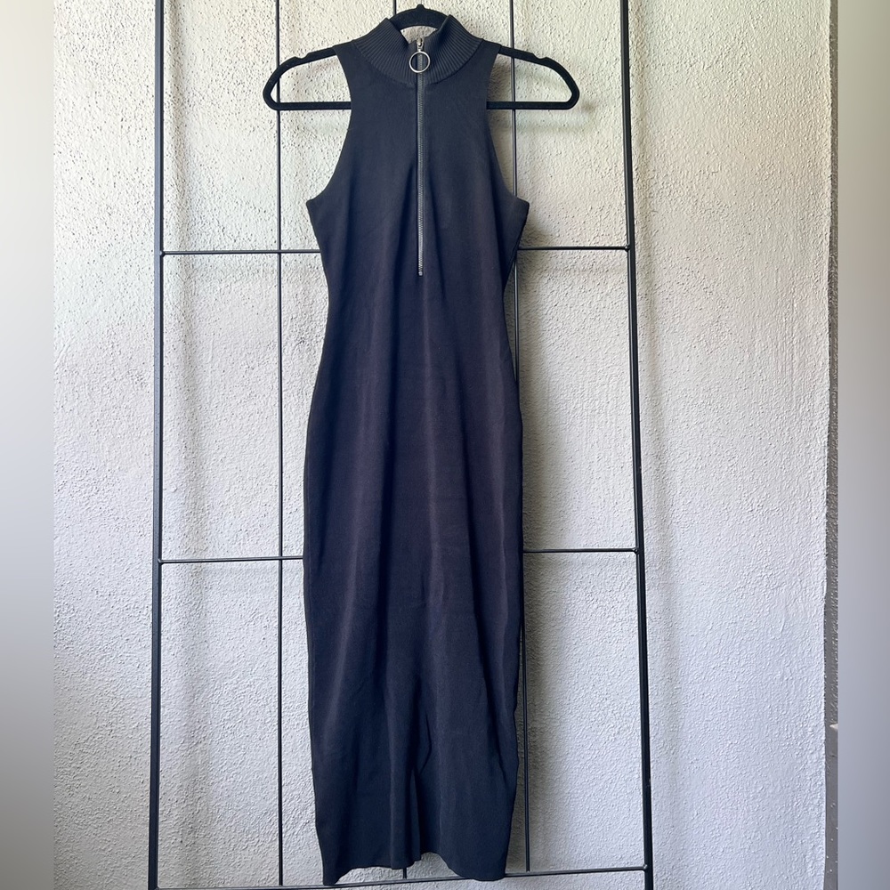 TROUVÉ sleeveless black midi tennis dress Nordstrom
